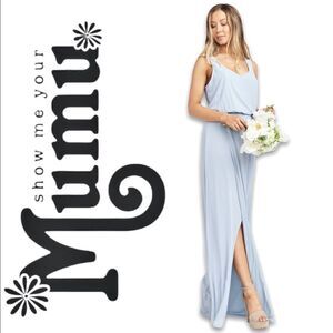 NEW Show Me Your Mumu Kendall Maxi
Bridesmaid Chiffon Dress Steel Blue